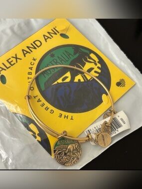 Alex and Ani Gold Australia Charm Bangle Bracelet #325